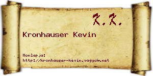 Kronhauser Kevin névjegykártya